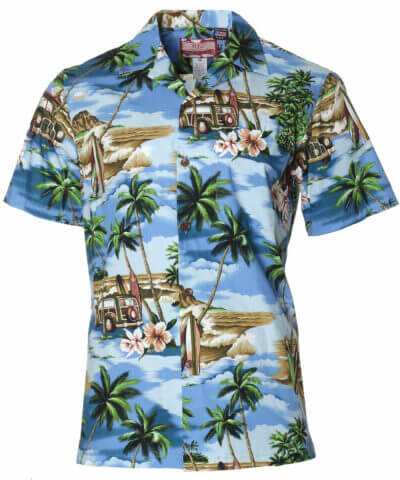Aloha Woody Cotton Shirt Blue