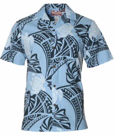 Tribal South Pacific Aloha Shirt Blue