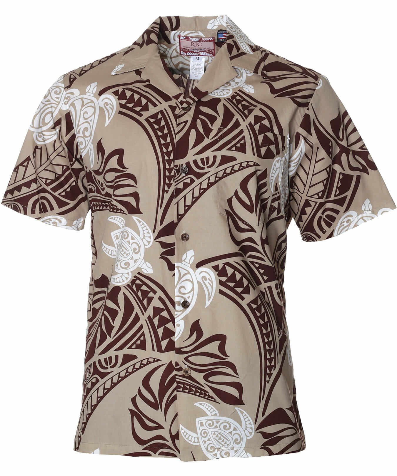 Tribal South Pacific Aloha Shirt Brown