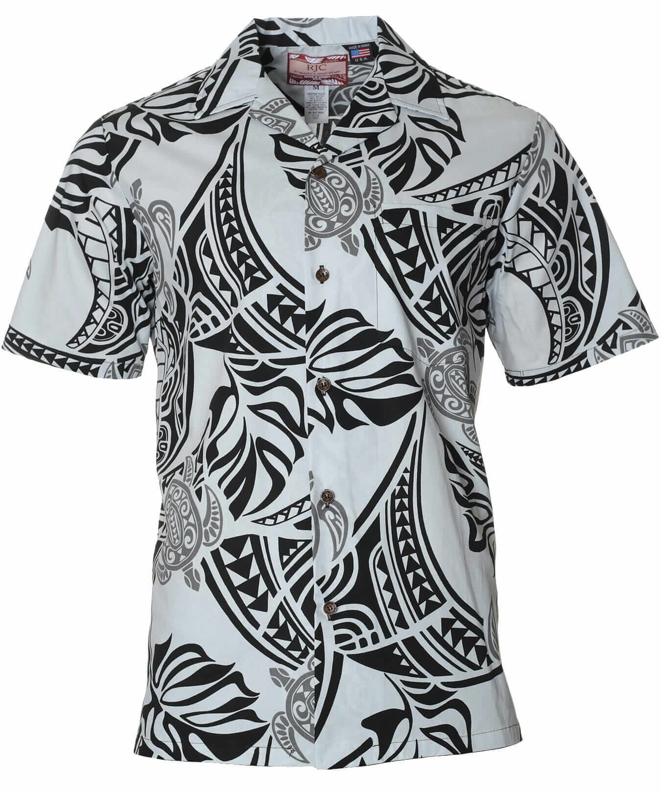 Tribal South Pacific Aloha Shirt Gray