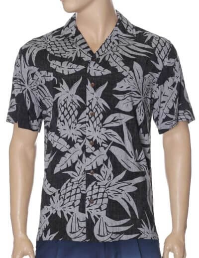 Aloha Pineapple Rayon Shirt Black