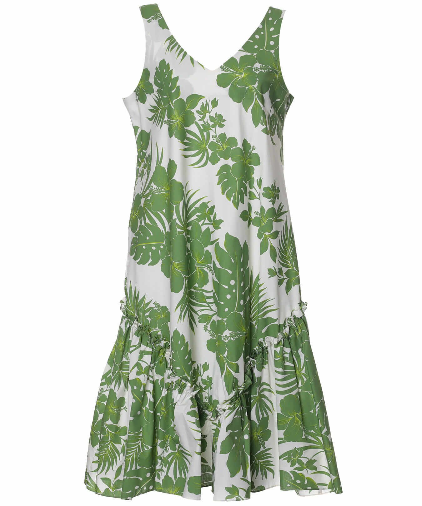 Leis of Hawaii Flower Dress Green