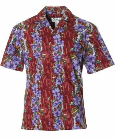 Kailua Cotton Aloha Shirt Maroon