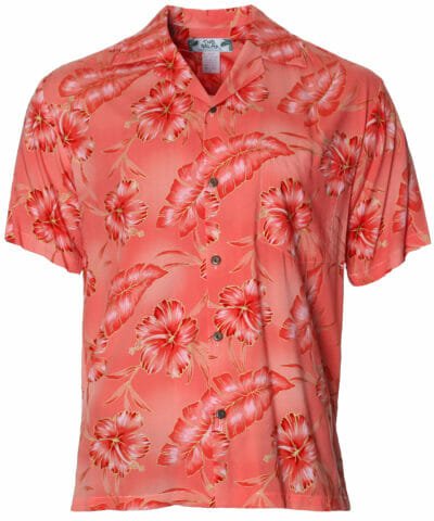 Kapalua Hawaiian Aloha Shirt Coral