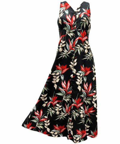 Heliconia Cocktail Long Maxi Dress Black