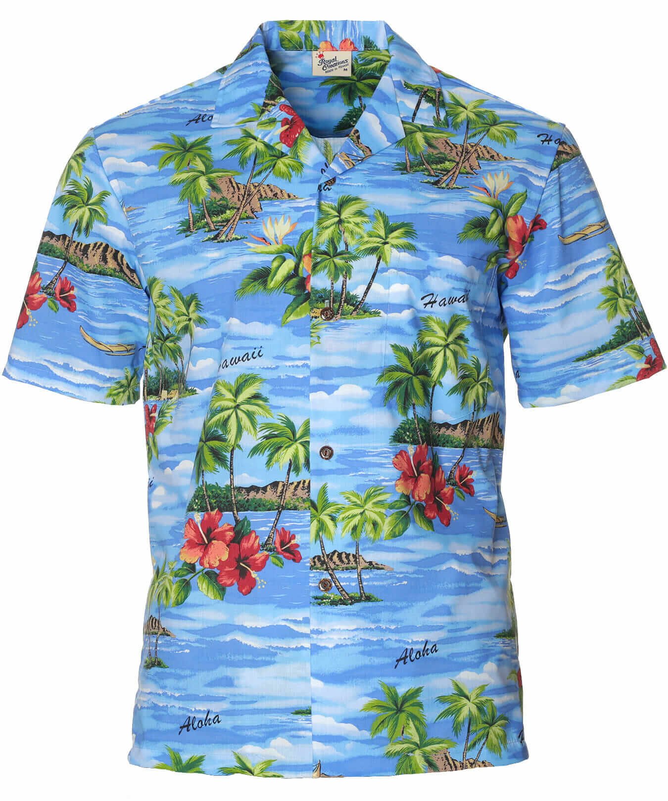 Diamond Head Hawaiian Aloha Shirt Ocean Blue