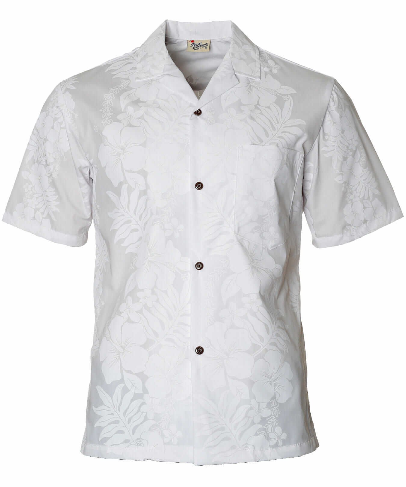 Wrinkle Free White Wedding Aloha Shirt