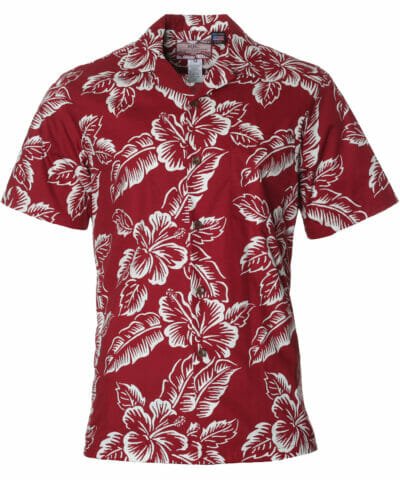Palama Men's Aloha Shirts Burgandy