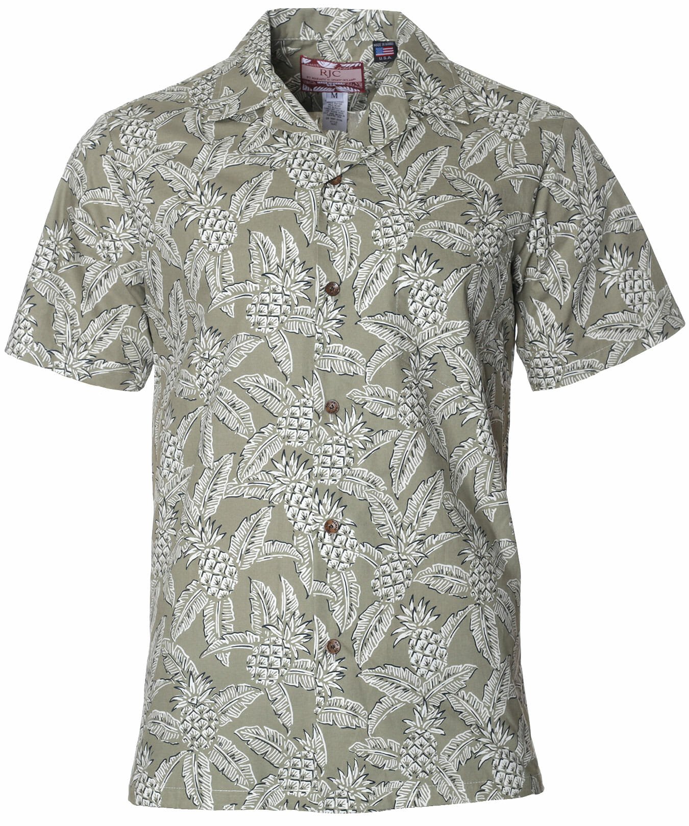 Pineapples Men's Aloha Shirt Khaki