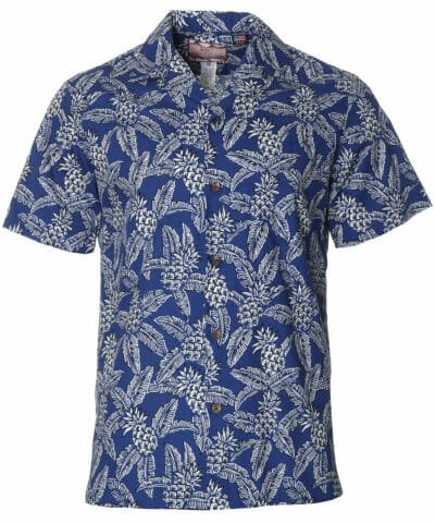 Pineapples Men's Aloha Shirt Navy