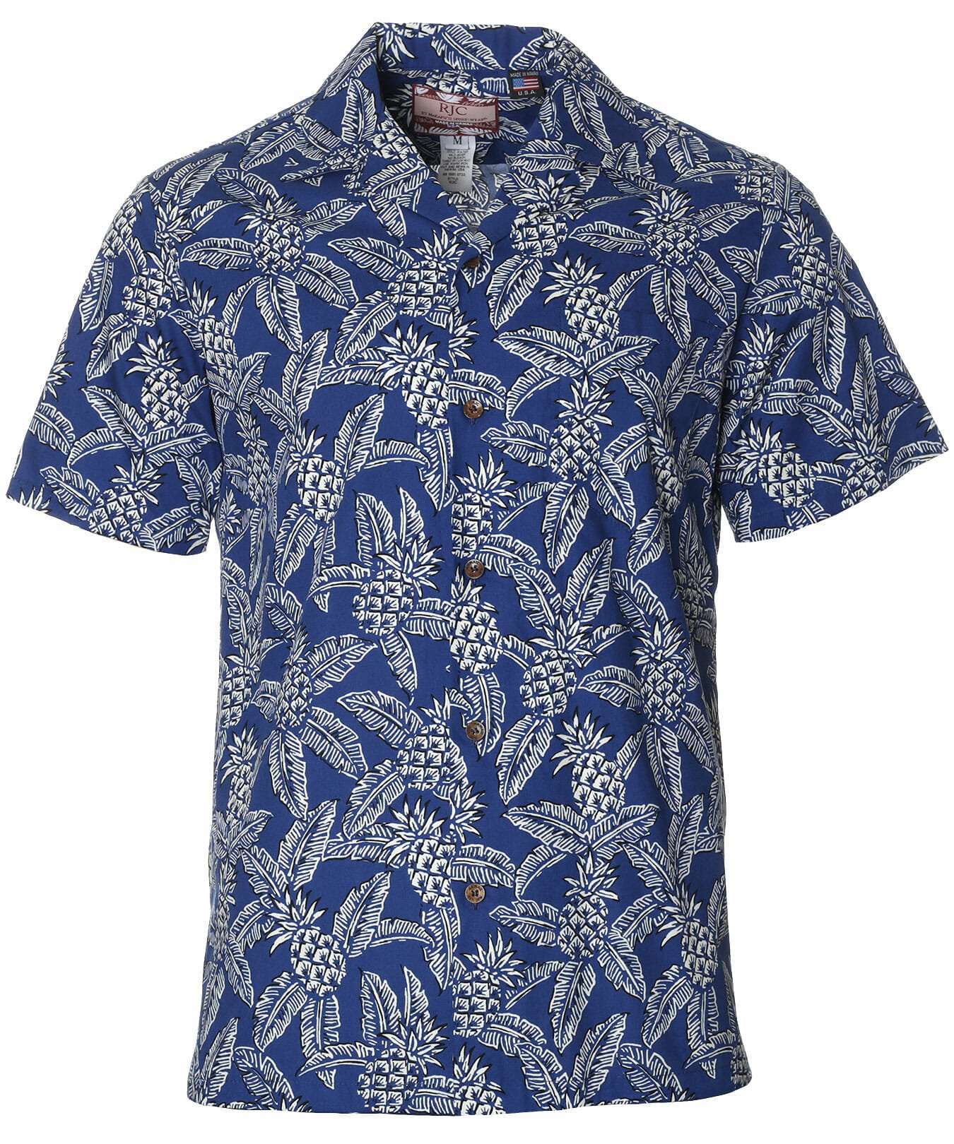 Pineapples Men's Aloha Shirt Navy
