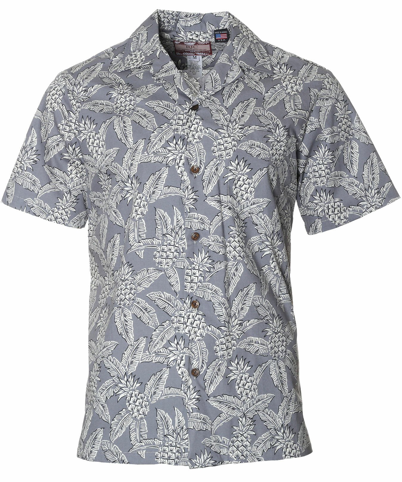 Pineapples Men's Aloha Shirt Silver