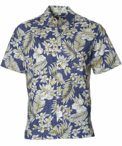Island Vives Men's Aloha Shirt Navy