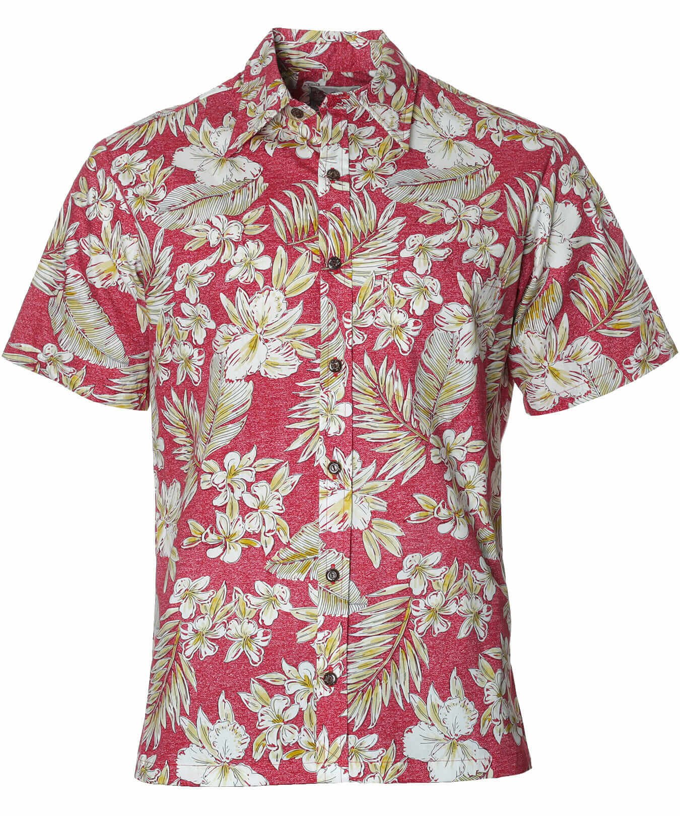 Island Vives Men's Aloha Shirt Red