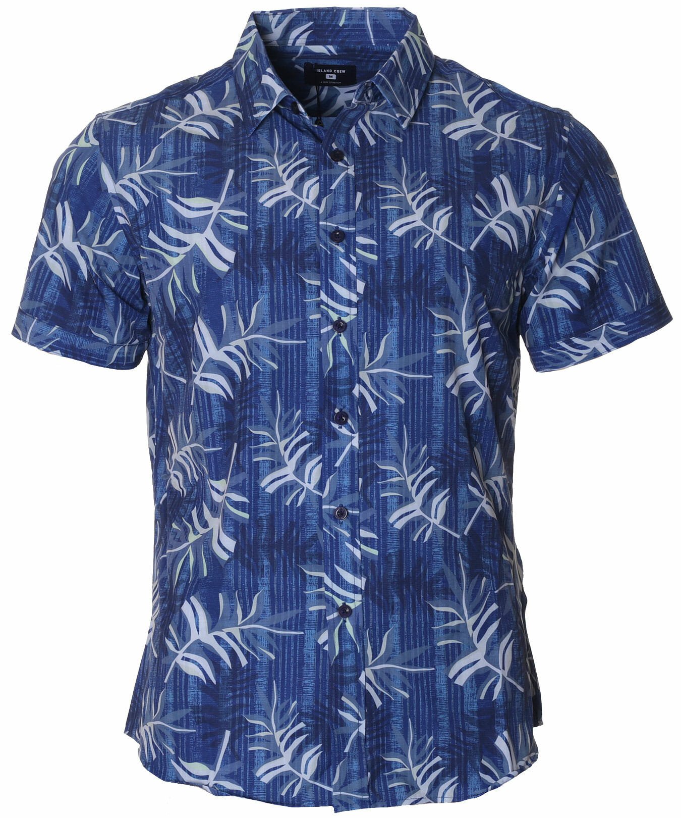 Wrinkle-Free Men's Aloha Shirts Navy