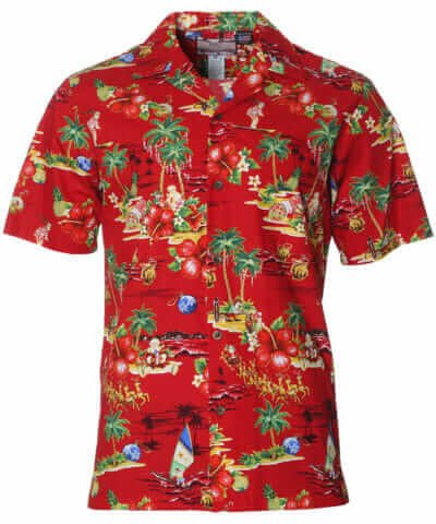 Ho Ho Ho Christmas Hawaiian Shirt Red