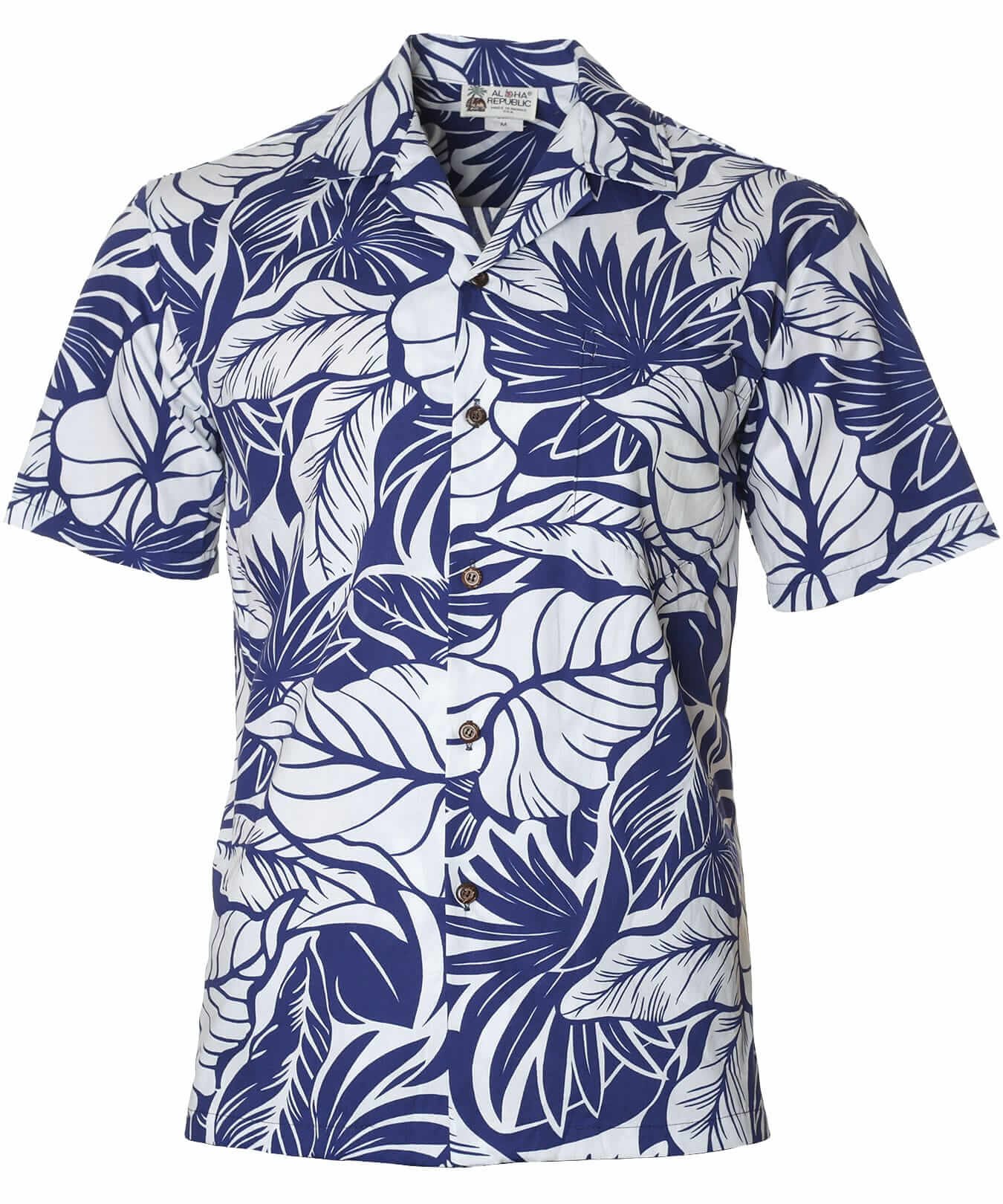 Tropical Monstera Aloha Shirt White