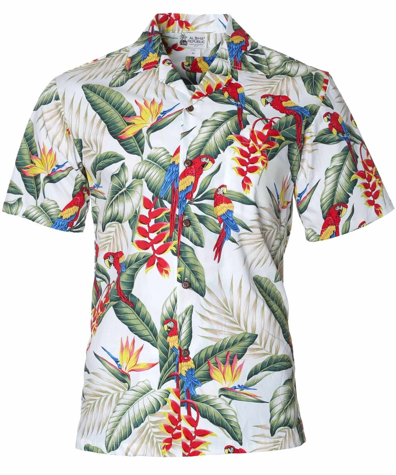 Pericos Cotton Aloha Shirt White