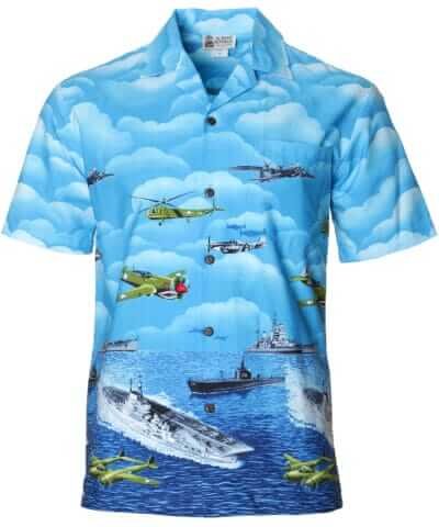 Pacific Fleet Border Hawaiian Shirt Sky-Blue