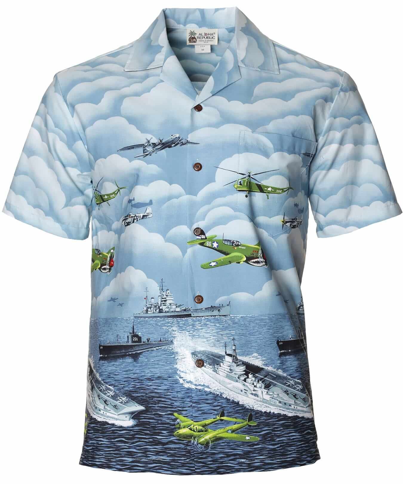 Pacific Fleet Border Hawaiian Shirt Gray