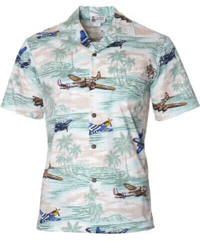 Sight See Aloha Cotton Shirt for Men Green