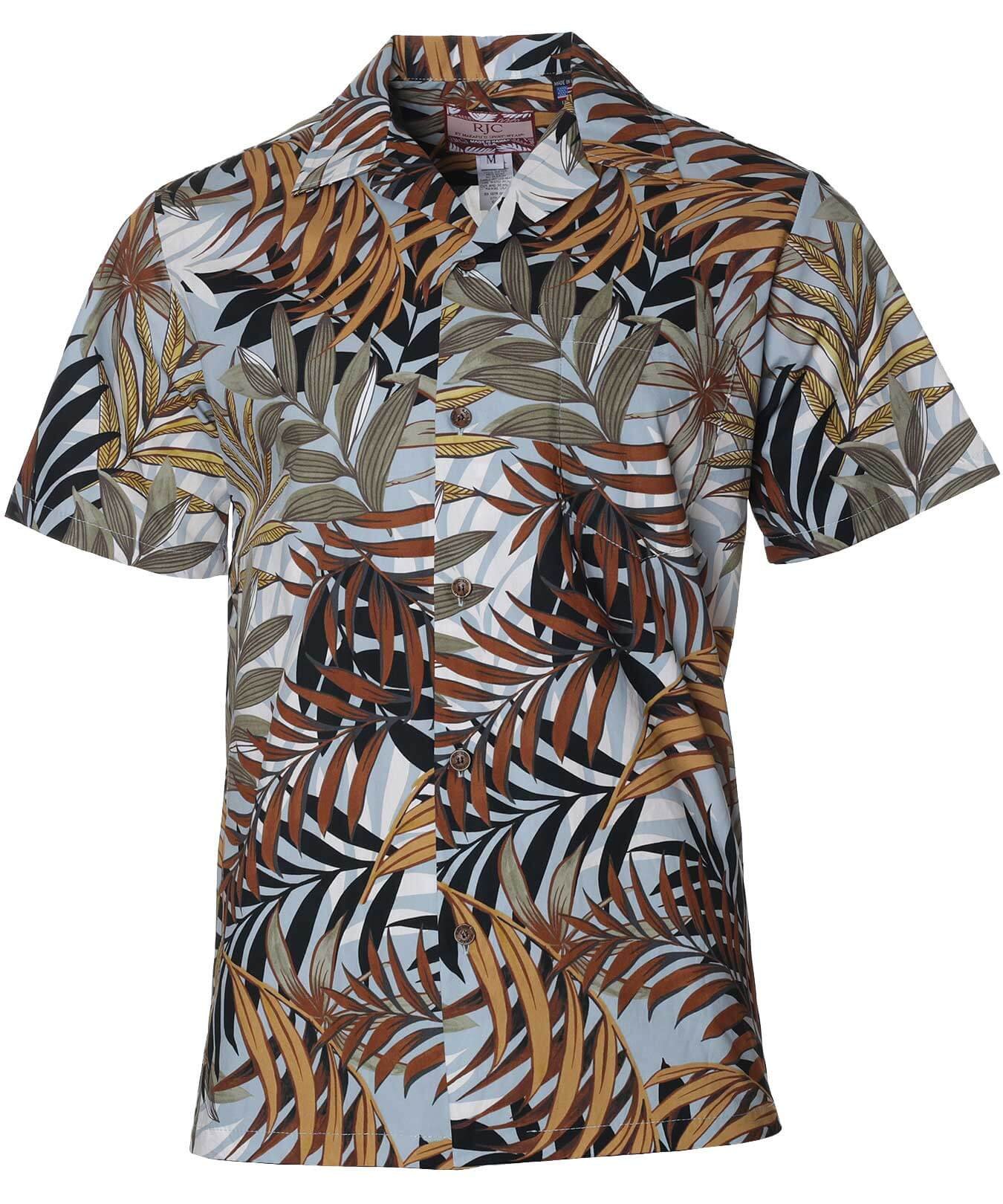 Hauoli Men's Cotton Aloha Shirt Brown