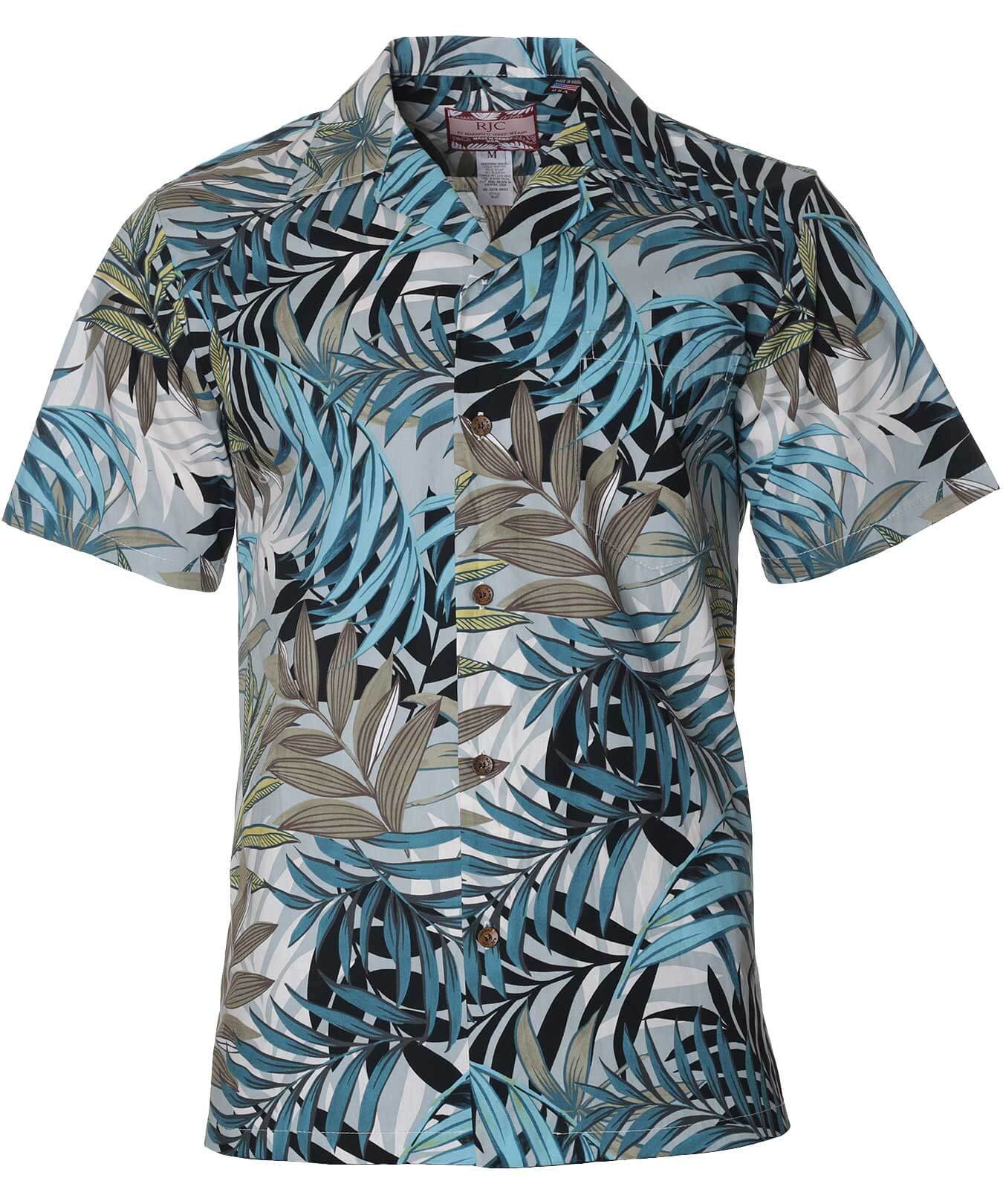 Hauoli Men's Cotton Aloha Shirt Teal