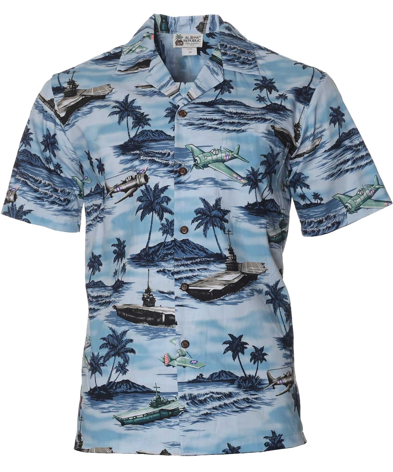 Flet of the Pacific Men's Cotton Aloha Shirt