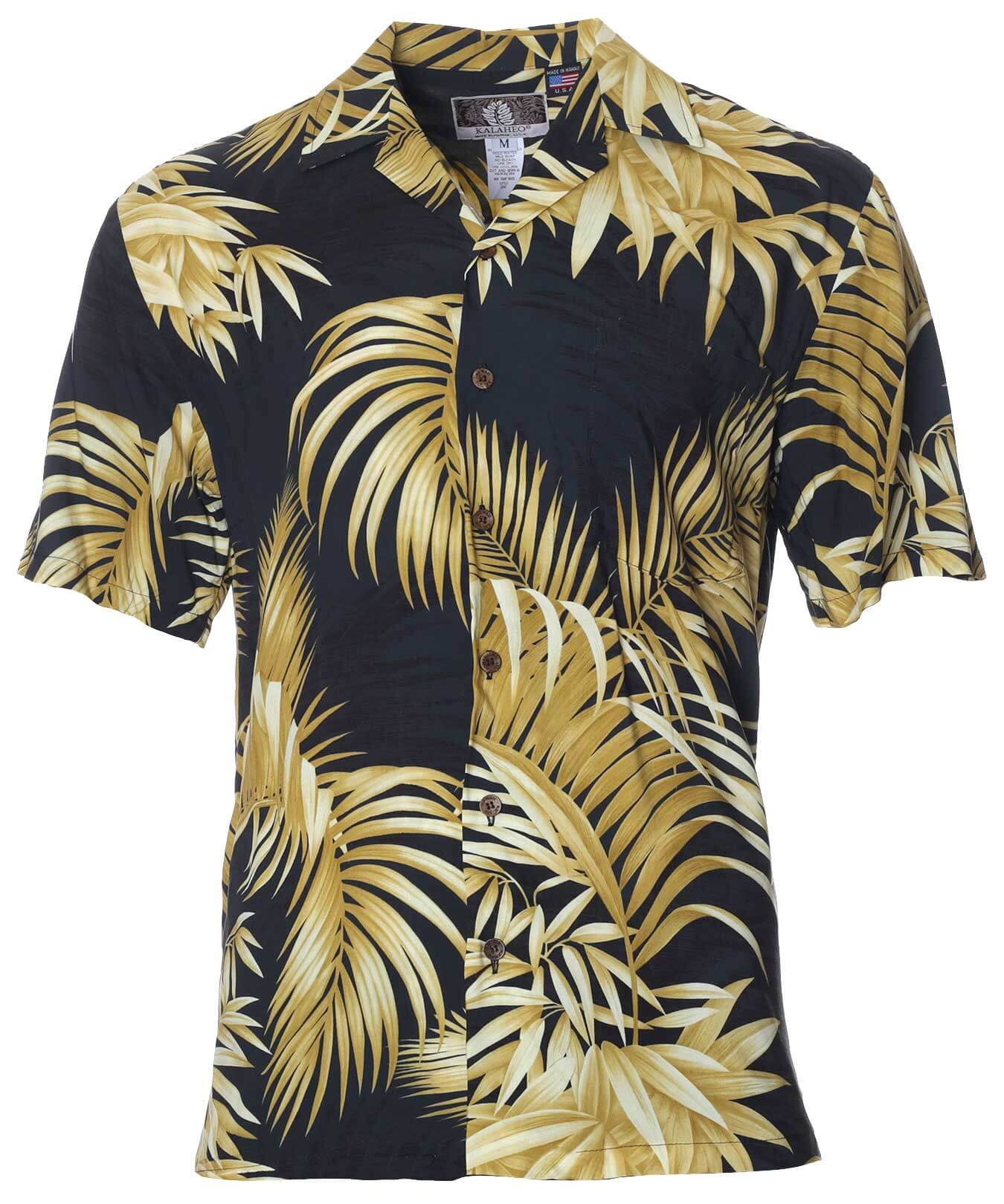 Areca Resort Palms Men's Rayon Shirt Gold