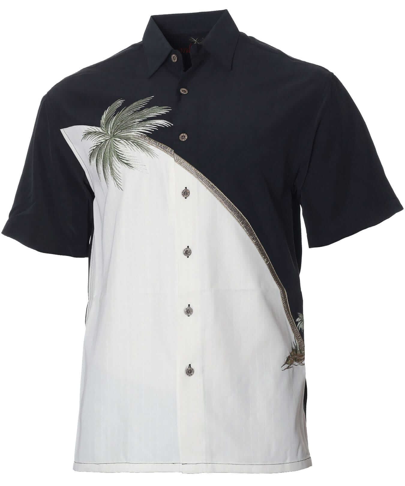Elegant Palms Bamboo Cay Modal Men's Shirt Black