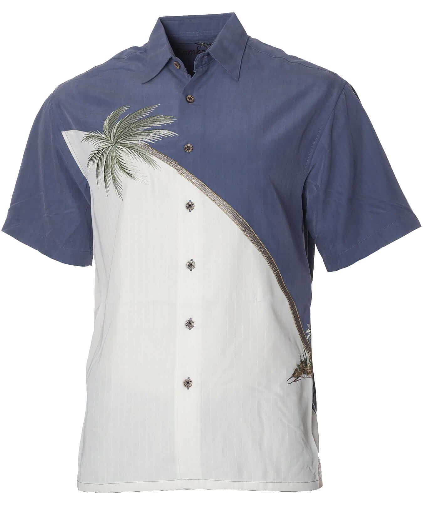 Elegant Palms Bamboo Cay Modal Men's Shirt Navy