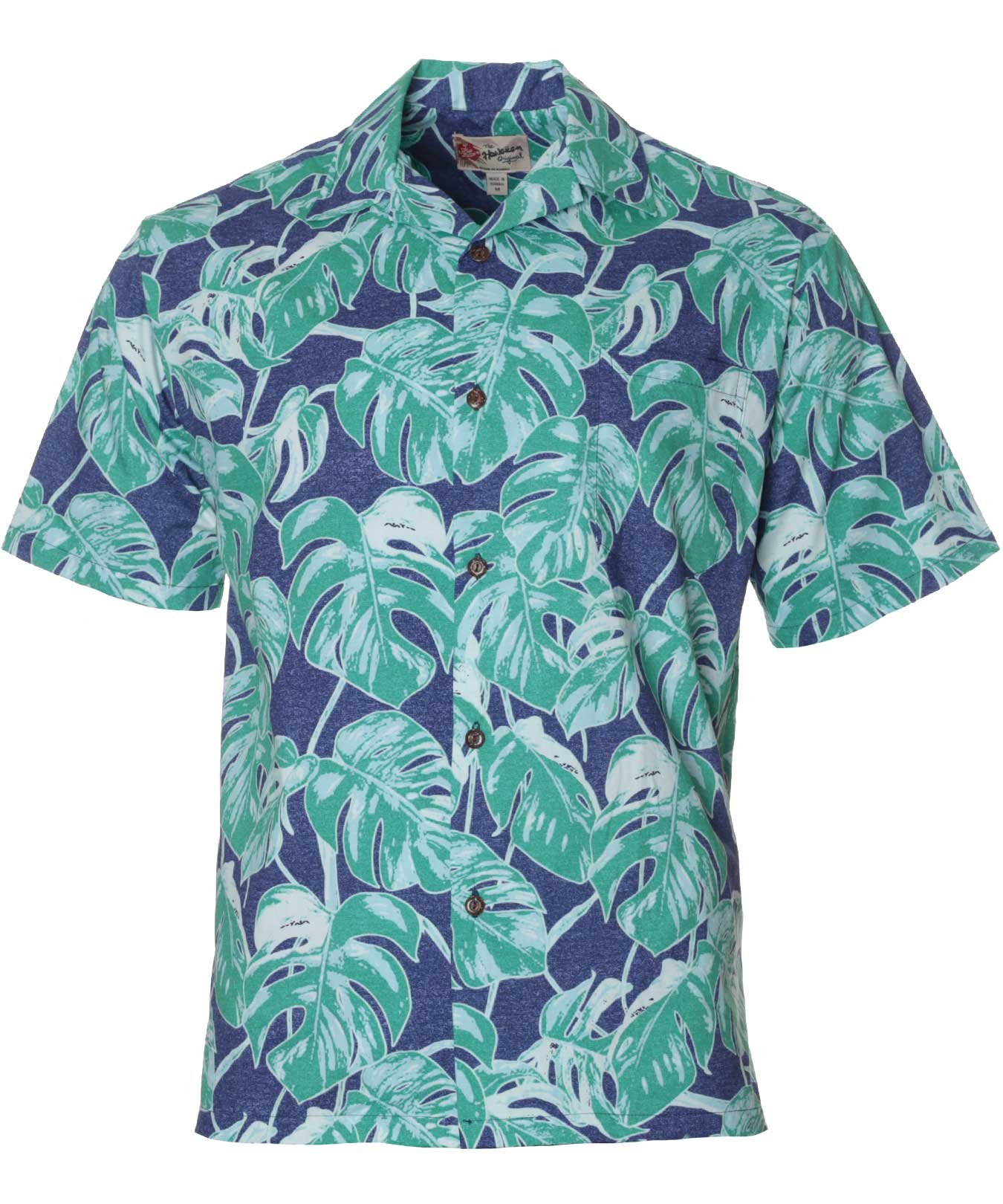 Hawaiian Resort Cotton Men's Shirt Navy