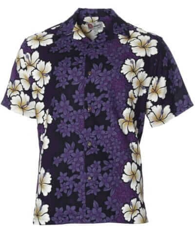 Royal Navy Cotton Hawaiian Shirt Purple