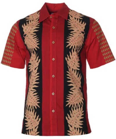 Hilo Cotton Button-Up Prime Aloha Shirt Red