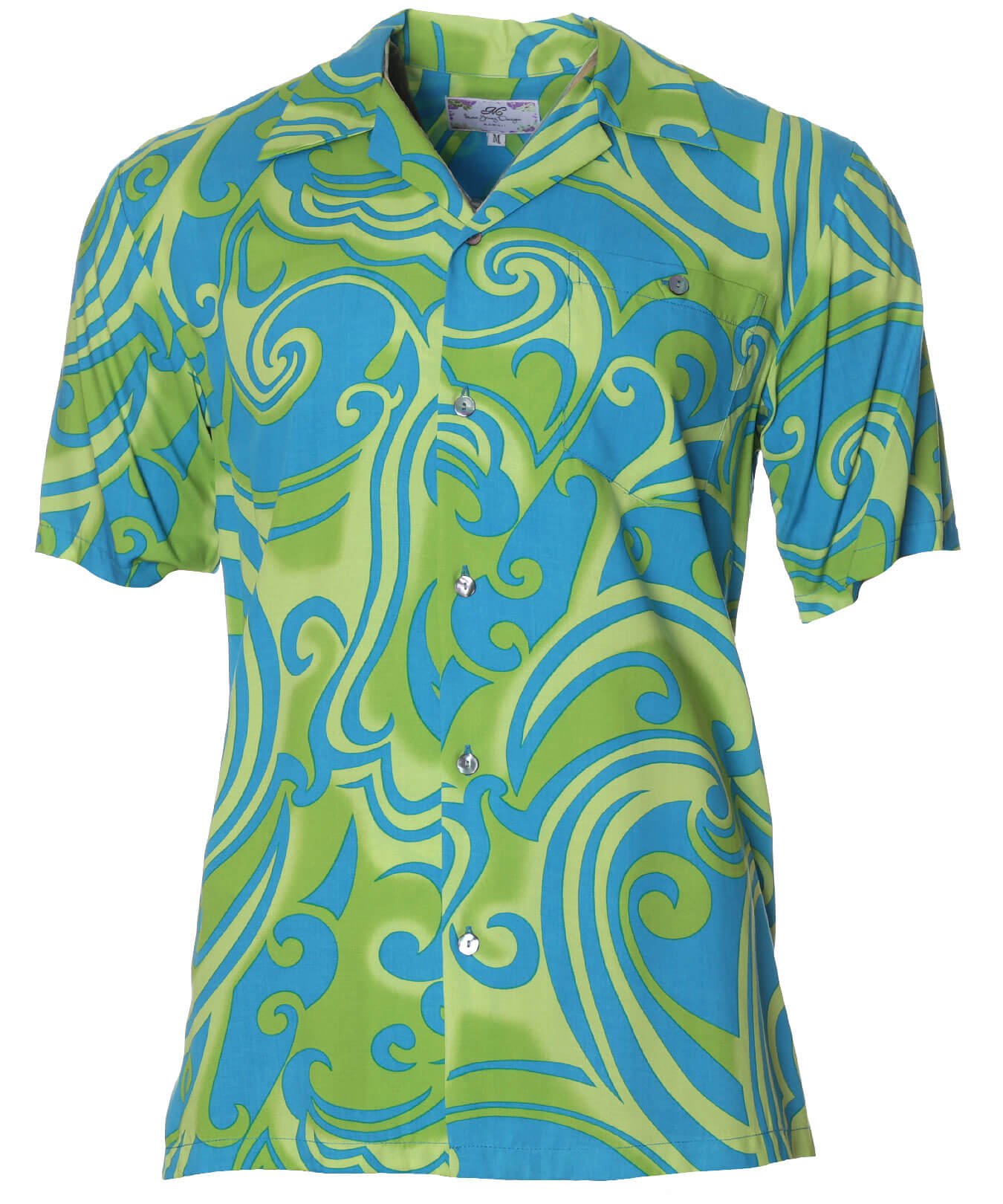 Title Waves Open Collar Rayon Hawaiian Shirt