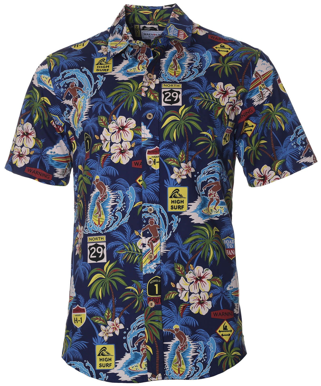 High Surf Button-Up Collar Aloha Shirt