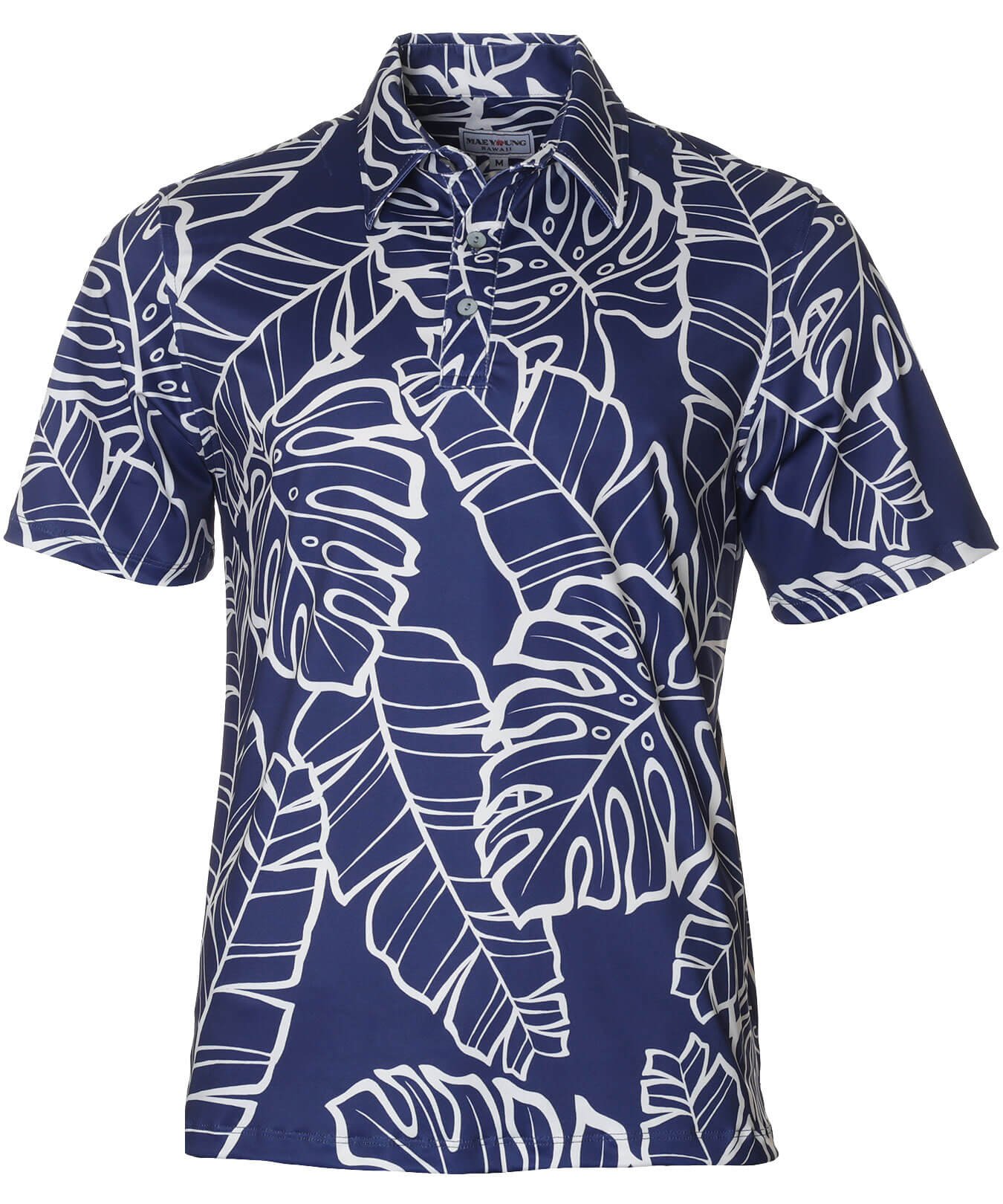 Monstera Polyester Spandex Polo Aloha Shirt