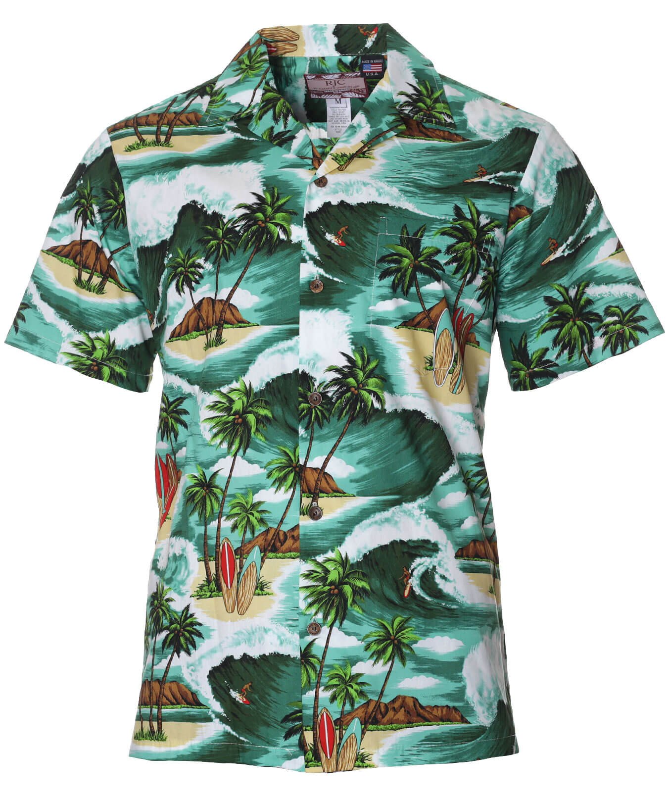 Cotton Surf Pipeline Men's Aloha Shirt Sage